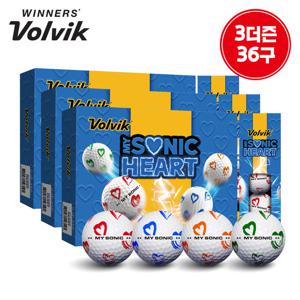 (3더즌 36구) 볼빅 골프공 마이 소닉 하트 아트볼 3피스