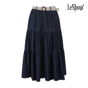 [르샵]벨티드 포인트 캉캉 데님 스커트 (BP7SK007A)