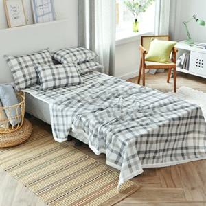 [르헤브] 프렌치체크 시어서커 홑이불 패드세트 (SS/싱글)