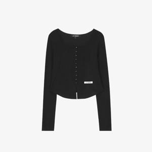 시티브리즈 W 버튼 스퀘어넥 긴팔 티셔츠 BB CTH1TS01 BK GY