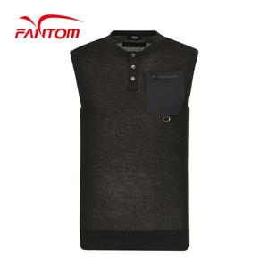[팬텀] 남성 가슴 포켓 헨리넥 니트 베스트 211B1SV102_GY