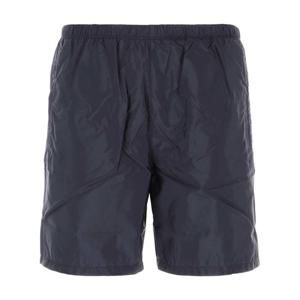 26 SS 프라다 트라이앵글 로고 디테일 플라크 엘라스틱 스윔 쇼츠 UB333S2311WQ9