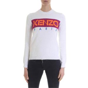 19SS KENZO 화이트 crew 넥 스웨터 with Kenzo 로고 2T057380801 TP563401651