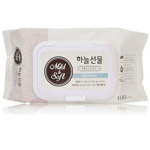 하늘선물 물티슈 100매 캡형 10개 물티슈 휴대용물티슈 티슈 캡물티슈 캡형물티슈