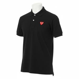 배송 꼼데가르송 레드하트 와펜 공용 반팔 카라티 AZ-T006-051-1