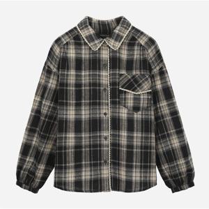 [써스데이아일랜드]오버핏 풀오픈 체크 셔츠 T258MBL242W