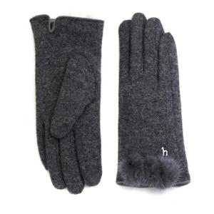 [헤지스ACC][헤지스ACC] 그레이 밍크 퍼 퍼피로고 장식 스마트폰 터치 장갑 HIGV3F006G2