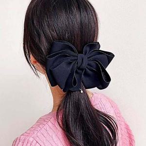 자동 헤어핀 블랙 빅헤어핀 실크핀 러블리헤어핀