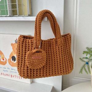 미콘 23638 여성 캐주얼 코바늘 뜨개가방 키링백