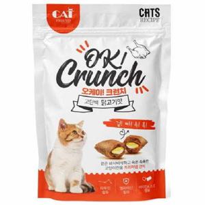 오케이 크런치 닭고기맛 60g 10개 1set 고양이사료 고양이간식 고양이습식사료 고양이습식 고양이주식캔 고양이캔 강아지간식