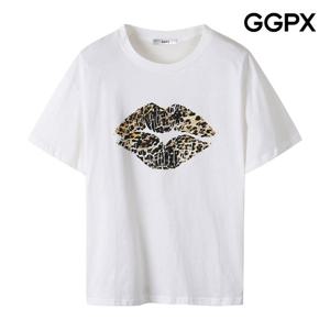 [지지피엑스]레오파드 입술 프린팅 티셔츠 (GP7TS018F)