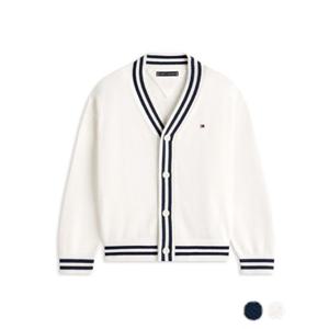 [타미힐피거칠드런2] 바시티 립 브이넥 니트 가디건 (T42G1WCD110BT2) 2T 16세