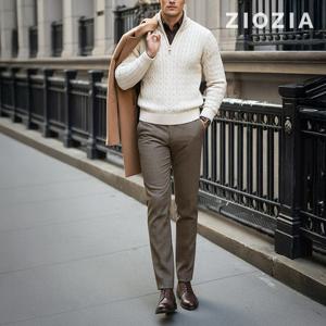 [지오지아] 데일리 멜란지 베이지 미라클 정장팬츠 (ABB4SP1203)