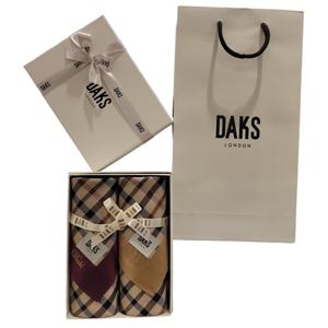 [닥스(손수건)]기본체크 손수건 2매세트 선염5번