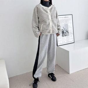 기모팬츠 겨울바지 슬랙스 GAA HDB222W 데님 라인 와이드 스트링