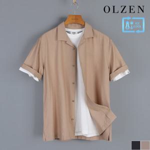 [올젠] 오픈카라 캐주얼 반팔 셔츠 (ZOD2WC1357)