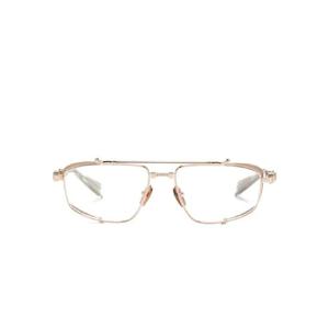 Balmain Eyewear 투톤 파일럿 프레임 안경 BPX142C56