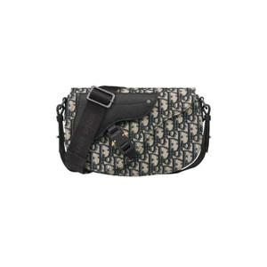 디올 새들 메신저백 디올 오블리크 자카드 그레인드 카프스킨 베이지 블랙 1ADPO325YKY-H27E