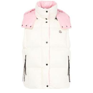 26 SS 몽클레어 Luzule 루줄레 아플리케 로고 화이트핑크 후드 다운 패딩조끼