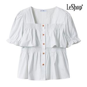 [르샵]스퀘어넥 스모크 밴딩 블라우스 (BP5BL008A)