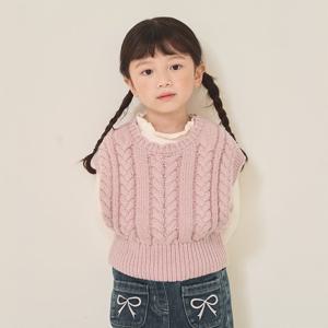 [치크(키즈)]레이어드 케이블 조끼 CKVK24W1G