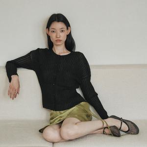 [쥬크]시스루 가디건  니트 뷔스티에 세트  Z253KSL006