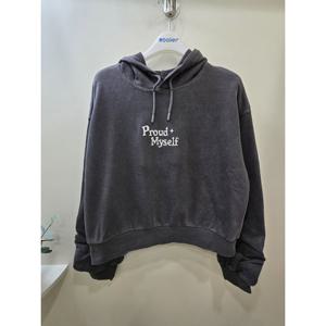 [에꼴리에]데미지 피그먼트 크롭 후드티 26OT7530