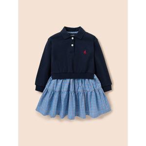 [빈폴키즈] 클래식 체크 믹스 원피스  네이비 (BI6171G90R)