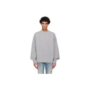 아미리 스웨트셔츠 그레이 MA 쿼드 오버사이즈 크루 스웨트셔츠 261886M204001