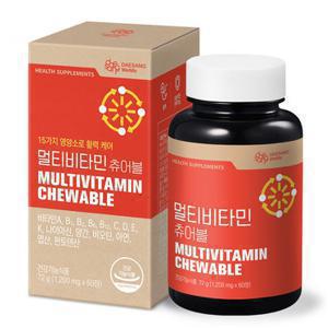 [대상웰라이프] 멀티비타민 츄어블 1200mg x 60정, 1박스