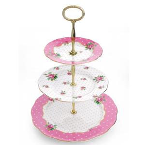 [로얄알버트]치키핑크 3단 트레이 단품