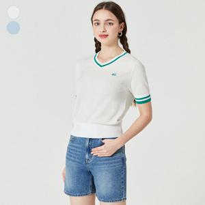 [게스(진)]여성 반팔 카라 V넥 스웨터 OO2S1674