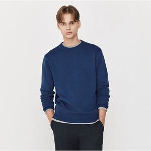 [지오다노] 남자 무지 라운드넥 크루넥 긴팔 더블 니트 055910