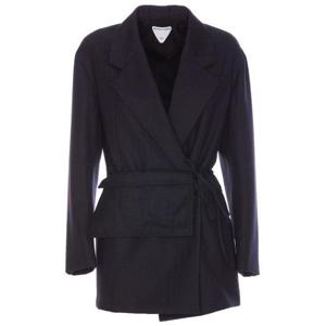 26 SS 보테가 베네타 스트라이프 벨트 울 퓨어 자켓 784046V36K0