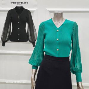 [미니멈]MD 럭셔리 쉬폰 소매 브이넥 니트 MD MYAAKU2150 M_CJ