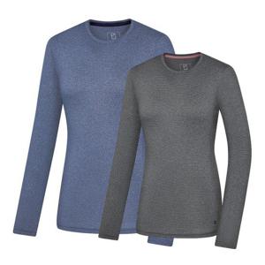 콜핑 멜란지 스트라이프 봄 등산 긴팔 라운드 티셔츠