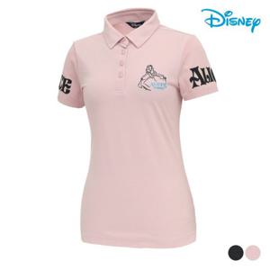 [디즈니골프] 여성 앨리스 니트소매 반팔 카라 티셔츠 DN2LTS042