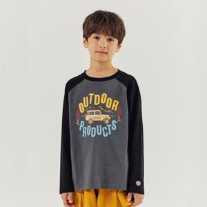 [차일디] 아웃도어프로덕츠키즈 (OD243ILS07-DGY) 그래픽 라글란 티셔츠 딥그레이