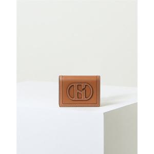 [헤지스ACC] 브라운 로고패치 소가죽 반지갑 HIWA4F530W1