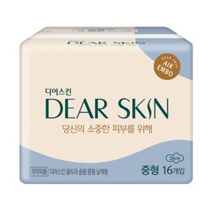 깨끗한나라 디어스킨 에어엠보 중형 16개입