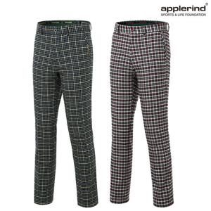 애플라인드 남성 베이직 체크 패턴 골프바지 ADWMPT02 IS