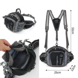 허리색 4way 등산용 숄더 힙색 블랙 트레킹백