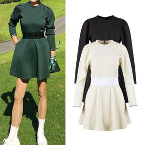 보스케 여성 가을 골프웨어 골프 라운드넥 긴팔 원피스 L102486