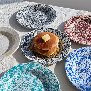 크로우캐년 법랑 마블 캠핑 접시 D20 디너플레이트 2P