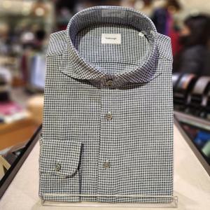 [레노마] 밴브루 기모 체크 와이드카라 일반핏 BIFSG1203NY