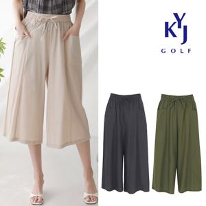 여름 릴랙스핏 7부 와이드팬츠 스판 여성 밴딩바지 DPMLSL78