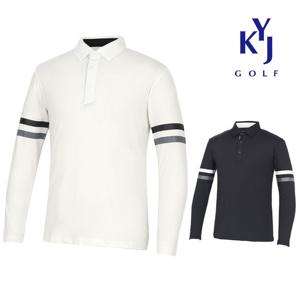 봄가을 카라 배색 라운딩웨어 기능성 남성 골프티셔츠 DPSMTS82