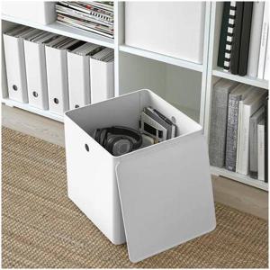 이케아 쿠기스 수납상자+뚜껑 화이트 32x32x32cm 수납함 수납박스 수납상자