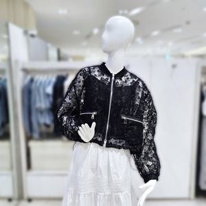 [밸리걸] 시스루 플라워 자수 집업 자켓 216560