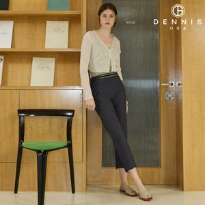 데니스골프 여성 라운드 포켓 밑단트임 8부밴딩팬츠 차콜_FAQMLPT684